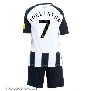 Newcastle United Joelinton #7 Prima Maglia Bambino 2024-25 Manica Corta (+ Pantaloni corti)